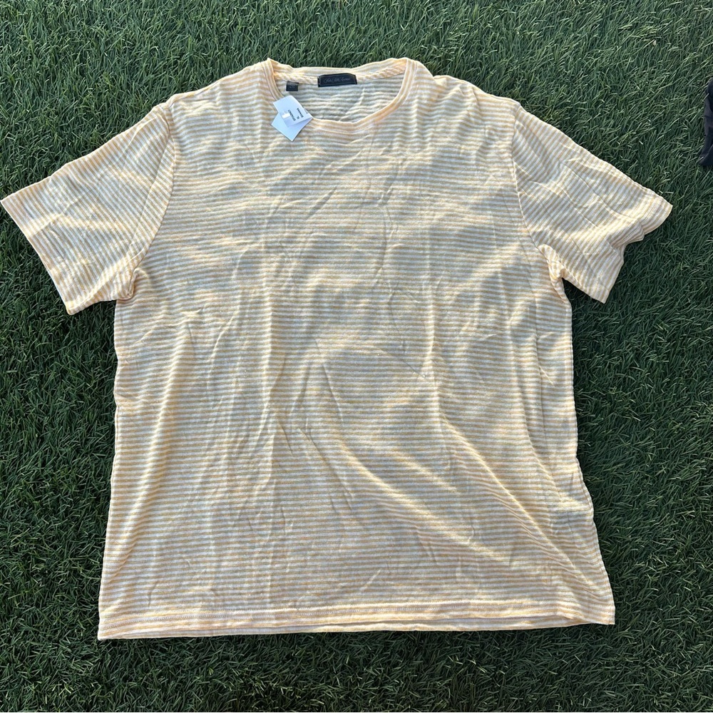 Saks Fifth Avenue Linen Striped Tee yellow